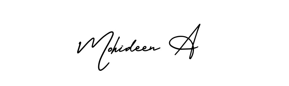 Also You can easily find your signature by using the search form. We will create Mohideen A name handwritten signature images for you free of cost using AmerikaSignatureDemo-Regular sign style. Mohideen A signature style 3 images and pictures png