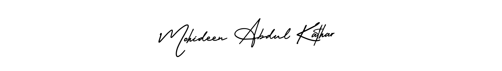 You should practise on your own different ways (AmerikaSignatureDemo-Regular) to write your name (Mohideen Abdul Kathar) in signature. don't let someone else do it for you. Mohideen Abdul Kathar signature style 3 images and pictures png