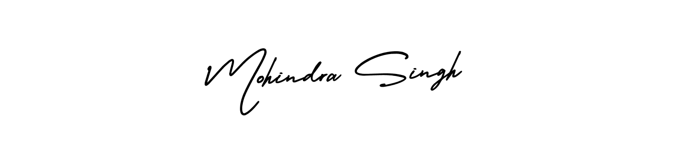 The best way (AmerikaSignatureDemo-Regular) to make a short signature is to pick only two or three words in your name. The name Mohindra Singh include a total of six letters. For converting this name. Mohindra Singh signature style 3 images and pictures png