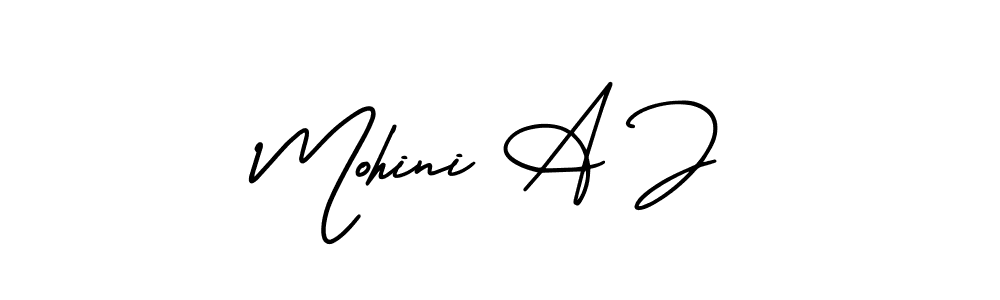 Also You can easily find your signature by using the search form. We will create Mohini A J name handwritten signature images for you free of cost using AmerikaSignatureDemo-Regular sign style. Mohini A J signature style 3 images and pictures png