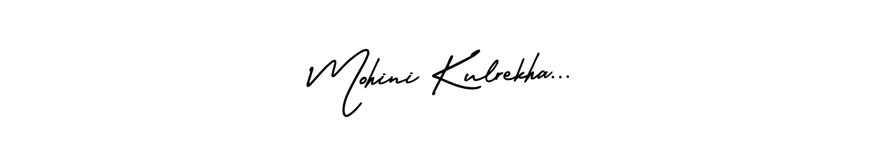 You should practise on your own different ways (AmerikaSignatureDemo-Regular) to write your name (Mohini Kulrekha...) in signature. don't let someone else do it for you. Mohini Kulrekha... signature style 3 images and pictures png