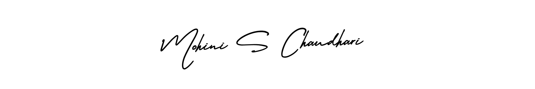 if you are searching for the best signature style for your name Mohini S Chaudhari. so please give up your signature search. here we have designed multiple signature styles  using AmerikaSignatureDemo-Regular. Mohini S Chaudhari signature style 3 images and pictures png