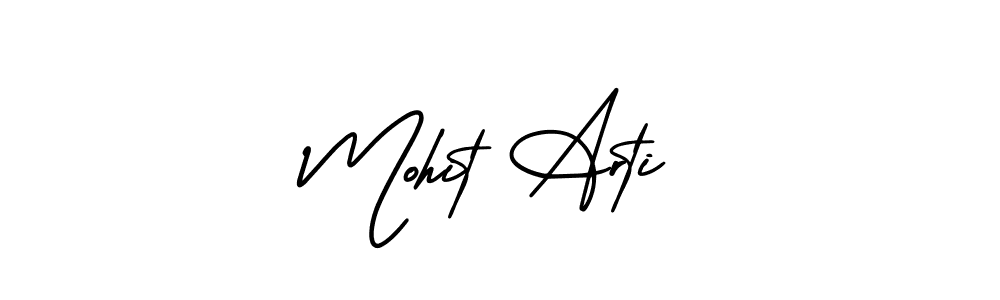 It looks lik you need a new signature style for name Mohit Arti. Design unique handwritten (AmerikaSignatureDemo-Regular) signature with our free signature maker in just a few clicks. Mohit Arti signature style 3 images and pictures png