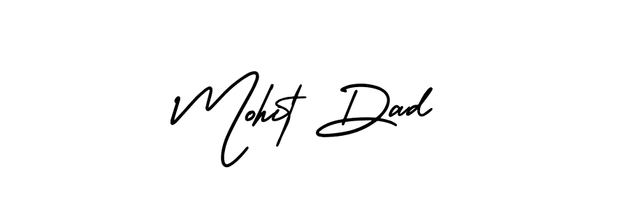 Mohit Dad stylish signature style. Best Handwritten Sign (AmerikaSignatureDemo-Regular) for my name. Handwritten Signature Collection Ideas for my name Mohit Dad. Mohit Dad signature style 3 images and pictures png