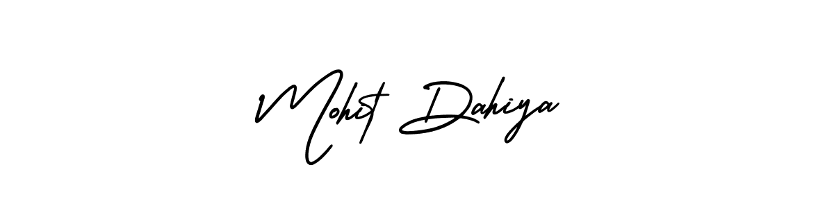 The best way (AmerikaSignatureDemo-Regular) to make a short signature is to pick only two or three words in your name. The name Mohit Dahiya include a total of six letters. For converting this name. Mohit Dahiya signature style 3 images and pictures png