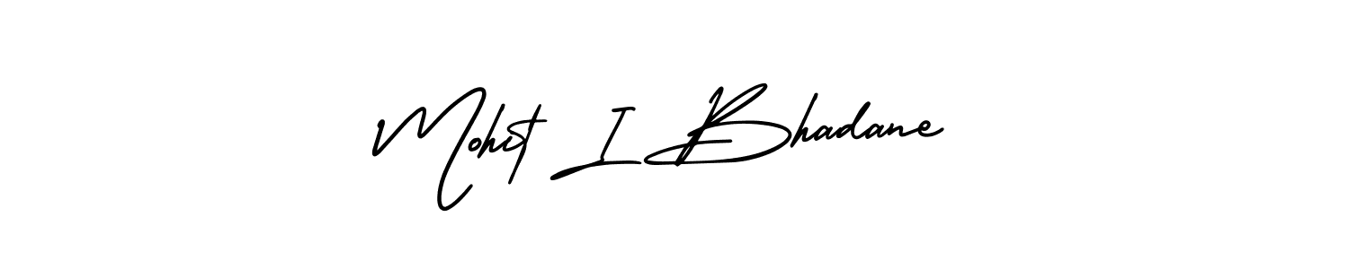 Use a signature maker to create a handwritten signature online. With this signature software, you can design (AmerikaSignatureDemo-Regular) your own signature for name Mohit I Bhadane. Mohit I Bhadane signature style 3 images and pictures png