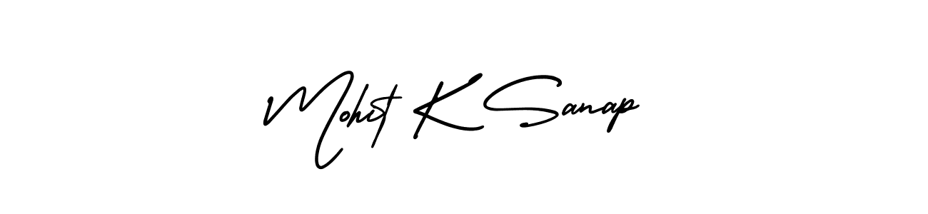 if you are searching for the best signature style for your name Mohit K Sanap. so please give up your signature search. here we have designed multiple signature styles  using AmerikaSignatureDemo-Regular. Mohit K Sanap signature style 3 images and pictures png