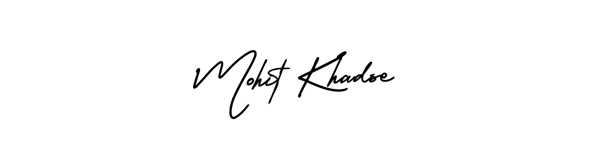 This is the best signature style for the Mohit Khadse name. Also you like these signature font (AmerikaSignatureDemo-Regular). Mix name signature. Mohit Khadse signature style 3 images and pictures png