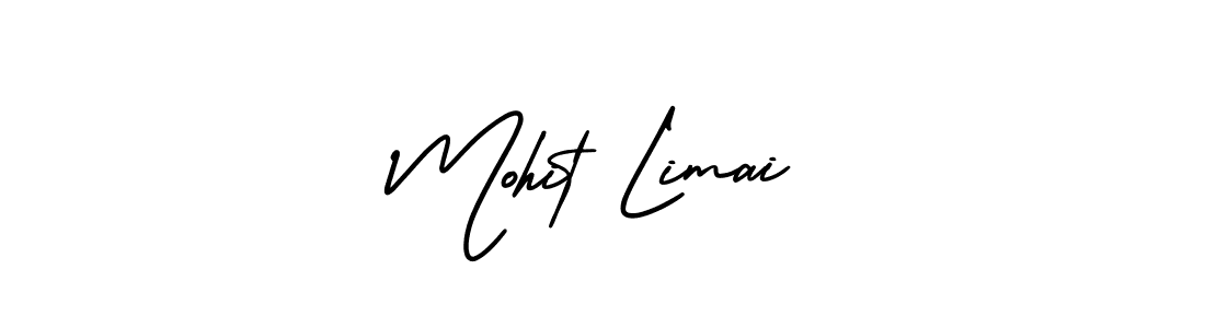 You should practise on your own different ways (AmerikaSignatureDemo-Regular) to write your name (Mohit Limai) in signature. don't let someone else do it for you. Mohit Limai signature style 3 images and pictures png