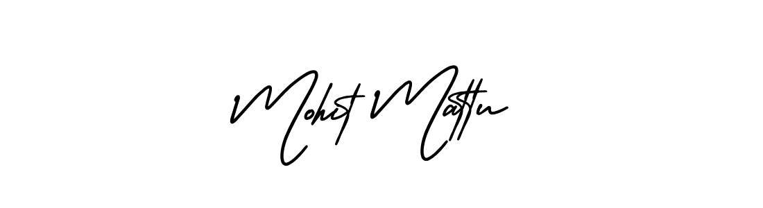 This is the best signature style for the Mohit Mattu name. Also you like these signature font (AmerikaSignatureDemo-Regular). Mix name signature. Mohit Mattu signature style 3 images and pictures png