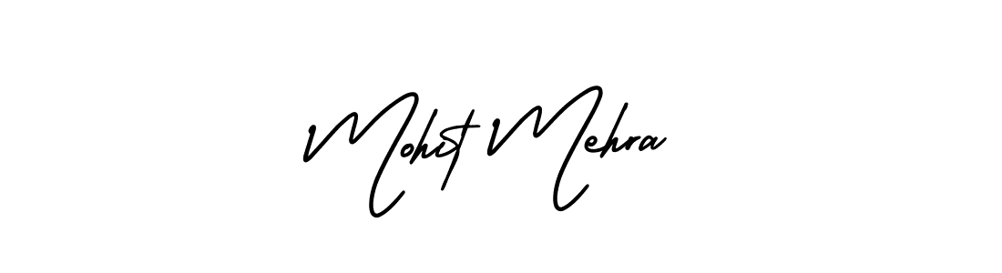 The best way (AmerikaSignatureDemo-Regular) to make a short signature is to pick only two or three words in your name. The name Mohit Mehra include a total of six letters. For converting this name. Mohit Mehra signature style 3 images and pictures png
