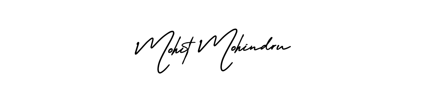 The best way (AmerikaSignatureDemo-Regular) to make a short signature is to pick only two or three words in your name. The name Mohit Mohindru include a total of six letters. For converting this name. Mohit Mohindru signature style 3 images and pictures png