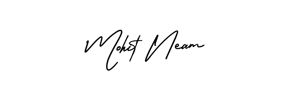 How to Draw Mohit Neam signature style? AmerikaSignatureDemo-Regular is a latest design signature styles for name Mohit Neam. Mohit Neam signature style 3 images and pictures png