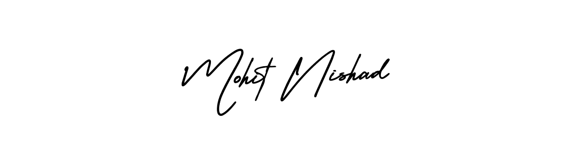 Mohit Nishad stylish signature style. Best Handwritten Sign (AmerikaSignatureDemo-Regular) for my name. Handwritten Signature Collection Ideas for my name Mohit Nishad. Mohit Nishad signature style 3 images and pictures png