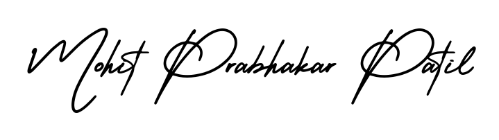 A stylish, flowing autograph style designed for name Mohit Prabhakar Patil using AmerikaSignatureDemo-Regular typography. Perfect for digital creative projects. Mohit Prabhakar Patil signature style 3 images and pictures png