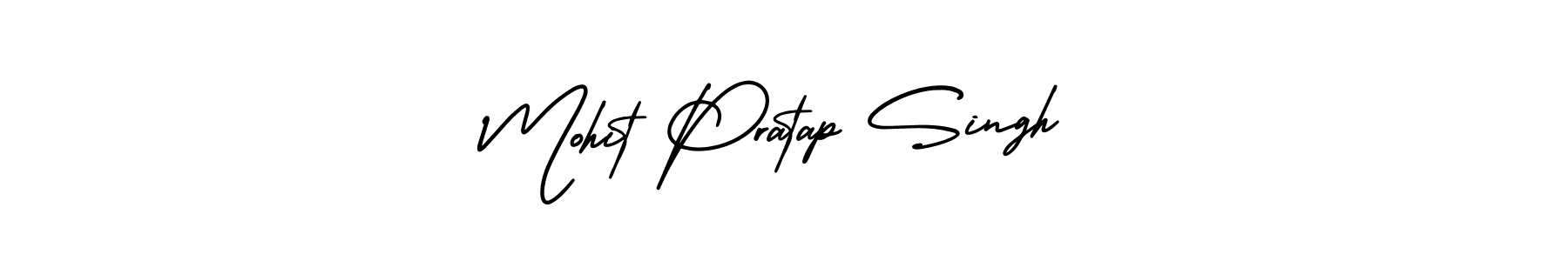 You should practise on your own different ways (AmerikaSignatureDemo-Regular) to write your name (Mohit Pratap Singh) in signature. don't let someone else do it for you. Mohit Pratap Singh signature style 3 images and pictures png