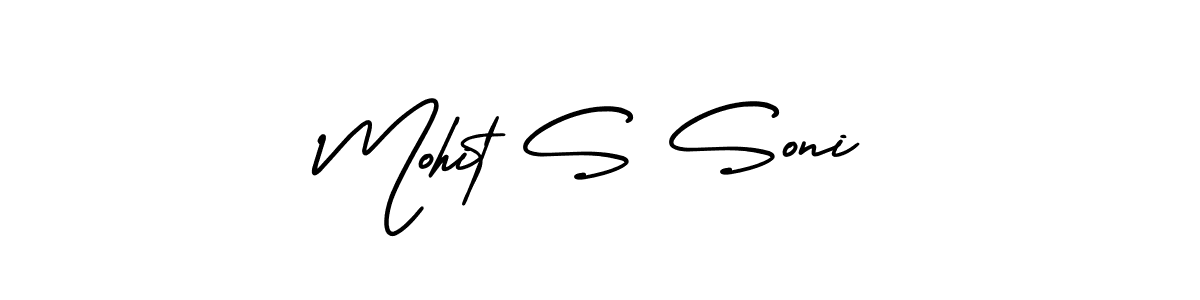 Make a beautiful signature design for name Mohit S Soni. With this signature (AmerikaSignatureDemo-Regular) style, you can create a handwritten signature for free. Mohit S Soni signature style 3 images and pictures png