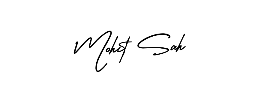 The best way (AmerikaSignatureDemo-Regular) to make a short signature is to pick only two or three words in your name. The name Mohit Sah include a total of six letters. For converting this name. Mohit Sah signature style 3 images and pictures png