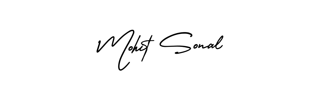 You should practise on your own different ways (AmerikaSignatureDemo-Regular) to write your name (Mohit Sonal) in signature. don't let someone else do it for you. Mohit Sonal signature style 3 images and pictures png