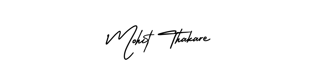 You should practise on your own different ways (AmerikaSignatureDemo-Regular) to write your name (Mohit Thakare) in signature. don't let someone else do it for you. Mohit Thakare signature style 3 images and pictures png