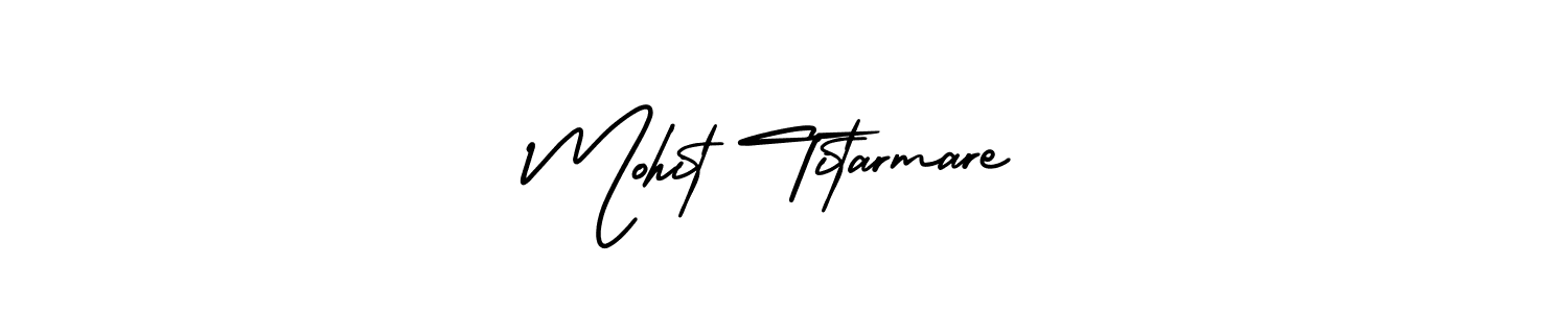 This is the best signature style for the Mohit Titarmare name. Also you like these signature font (AmerikaSignatureDemo-Regular). Mix name signature. Mohit Titarmare signature style 3 images and pictures png