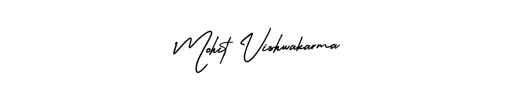 How to Draw Mohit Vishwakarma signature style? AmerikaSignatureDemo-Regular is a latest design signature styles for name Mohit Vishwakarma. Mohit Vishwakarma signature style 3 images and pictures png