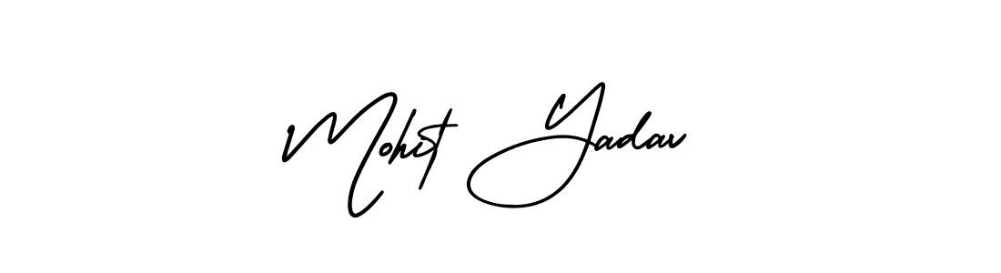 The best way (AmerikaSignatureDemo-Regular) to make a short signature is to pick only two or three words in your name. The name Mohit Yadav include a total of six letters. For converting this name. Mohit Yadav signature style 3 images and pictures png