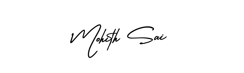 The best way (AmerikaSignatureDemo-Regular) to make a short signature is to pick only two or three words in your name. The name Mohith Sai include a total of six letters. For converting this name. Mohith Sai signature style 3 images and pictures png