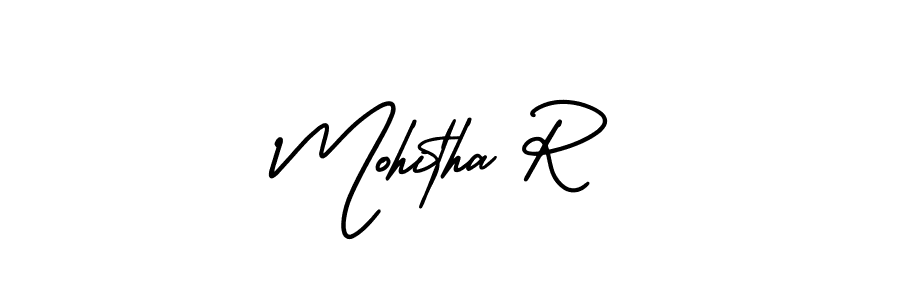 Make a short Mohitha R signature style. Manage your documents anywhere anytime using AmerikaSignatureDemo-Regular. Create and add eSignatures, submit forms, share and send files easily. Mohitha R signature style 3 images and pictures png