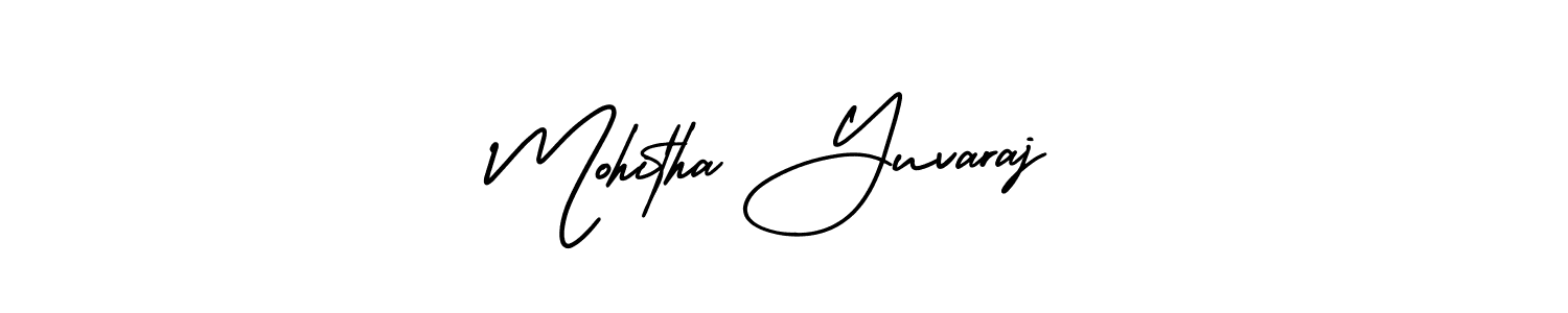 Also You can easily find your signature by using the search form. We will create Mohitha Yuvaraj name handwritten signature images for you free of cost using AmerikaSignatureDemo-Regular sign style. Mohitha Yuvaraj signature style 3 images and pictures png