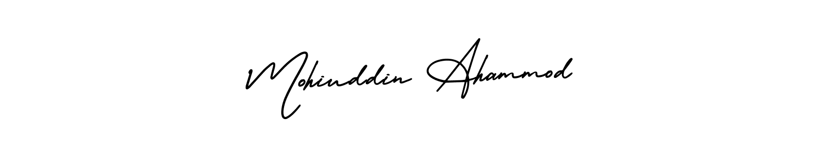 It looks lik you need a new signature style for name Mohiuddin Ahammod. Design unique handwritten (AmerikaSignatureDemo-Regular) signature with our free signature maker in just a few clicks. Mohiuddin Ahammod signature style 3 images and pictures png