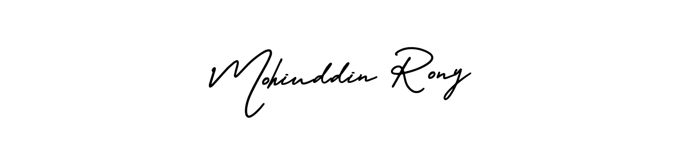 Similarly AmerikaSignatureDemo-Regular is the best handwritten signature design. Signature creator online .You can use it as an online autograph creator for name Mohiuddin Rony. Mohiuddin Rony signature style 3 images and pictures png