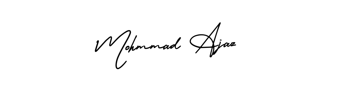 This is the best signature style for the Mohmmad Ajaz name. Also you like these signature font (AmerikaSignatureDemo-Regular). Mix name signature. Mohmmad Ajaz signature style 3 images and pictures png