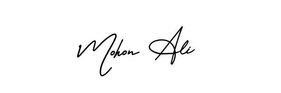 Use a signature maker to create a handwritten signature online. With this signature software, you can design (AmerikaSignatureDemo-Regular) your own signature for name Mohon Ali. Mohon Ali signature style 3 images and pictures png