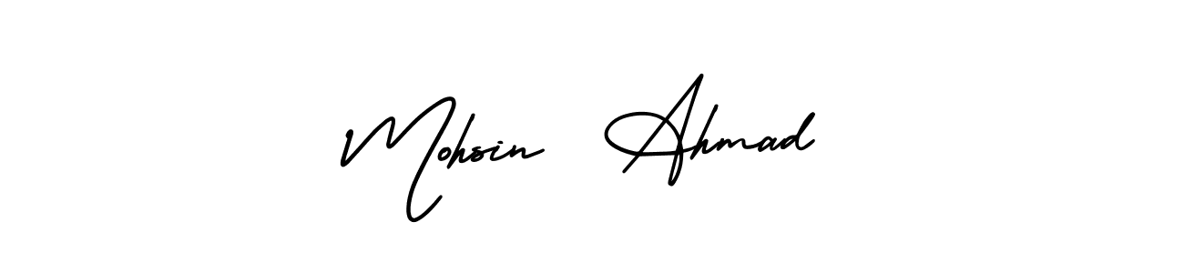 It looks lik you need a new signature style for name Mohsin  Ahmad. Design unique handwritten (AmerikaSignatureDemo-Regular) signature with our free signature maker in just a few clicks. Mohsin  Ahmad signature style 3 images and pictures png