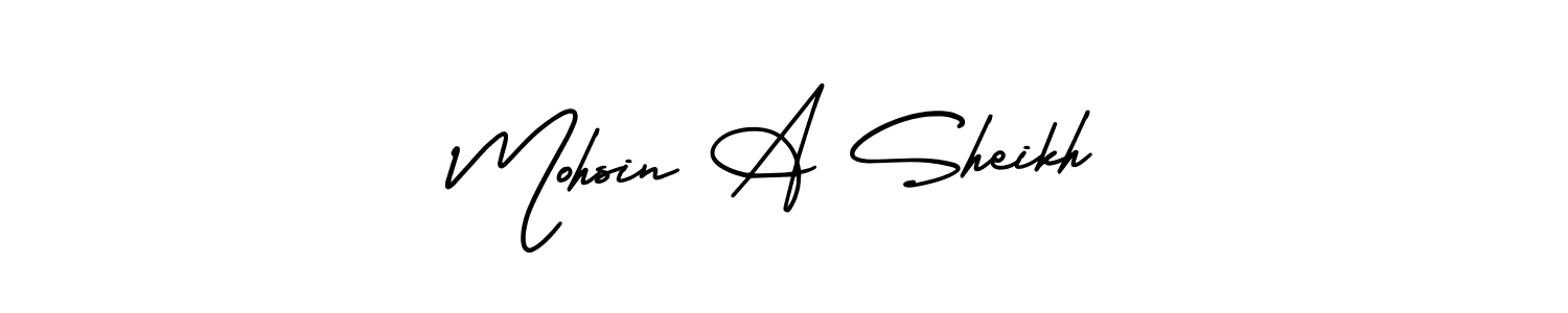 Make a beautiful signature design for name Mohsin A Sheikh. With this signature (AmerikaSignatureDemo-Regular) style, you can create a handwritten signature for free. Mohsin A Sheikh signature style 3 images and pictures png