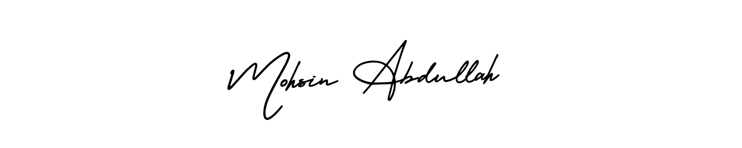 Make a beautiful signature design for name Mohsin Abdullah. With this signature (AmerikaSignatureDemo-Regular) style, you can create a handwritten signature for free. Mohsin Abdullah signature style 3 images and pictures png