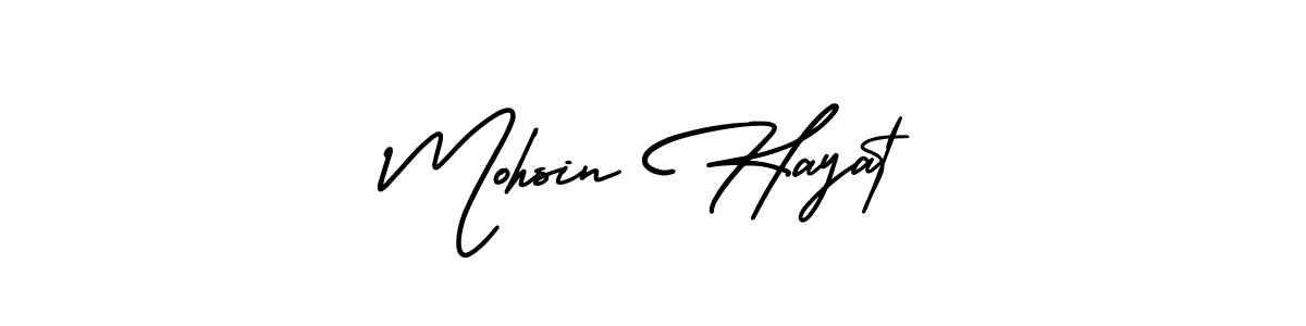 How to make Mohsin Hayat signature? AmerikaSignatureDemo-Regular is a professional autograph style. Create handwritten signature for Mohsin Hayat name. Mohsin Hayat signature style 3 images and pictures png