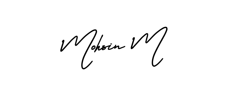 Create a beautiful signature design for name Mohsin M. With this signature (AmerikaSignatureDemo-Regular) fonts, you can make a handwritten signature for free. Mohsin M signature style 3 images and pictures png