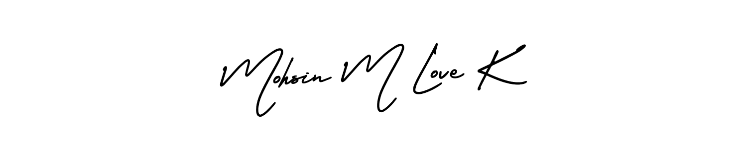Create a beautiful signature design for name Mohsin M Love K. With this signature (AmerikaSignatureDemo-Regular) fonts, you can make a handwritten signature for free. Mohsin M Love K signature style 3 images and pictures png