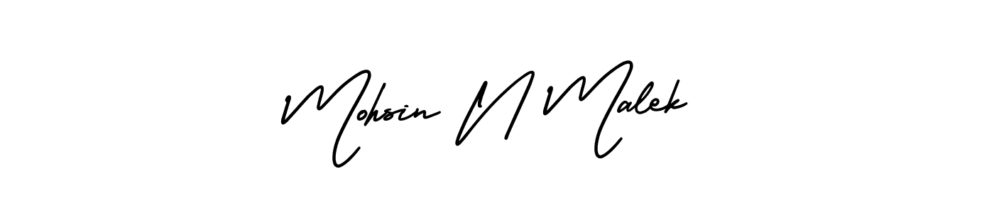 Similarly AmerikaSignatureDemo-Regular is the best handwritten signature design. Signature creator online .You can use it as an online autograph creator for name Mohsin N Malek. Mohsin N Malek signature style 3 images and pictures png