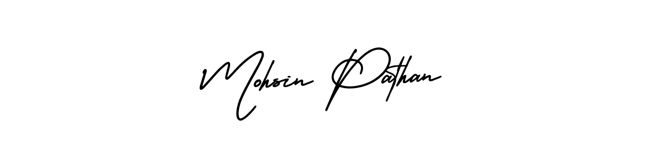 Use a signature maker to create a handwritten signature online. With this signature software, you can design (AmerikaSignatureDemo-Regular) your own signature for name Mohsin Pathan. Mohsin Pathan signature style 3 images and pictures png