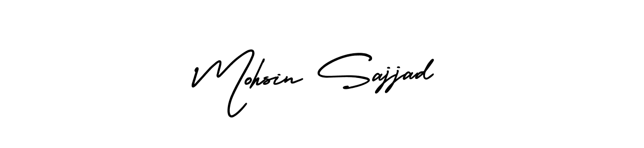 The best way (AmerikaSignatureDemo-Regular) to make a short signature is to pick only two or three words in your name. The name Mohsin Sajjad include a total of six letters. For converting this name. Mohsin Sajjad signature style 3 images and pictures png