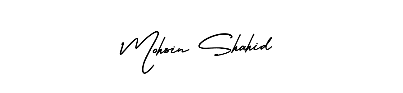 Design your own signature with our free online signature maker. With this signature software, you can create a handwritten (AmerikaSignatureDemo-Regular) signature for name Mohsin Shahid. Mohsin Shahid signature style 3 images and pictures png