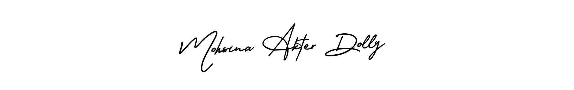 AmerikaSignatureDemo-Regular is a professional signature style that is perfect for those who want to add a touch of class to their signature. It is also a great choice for those who want to make their signature more unique. Get Mohsina Akter Dolly name to fancy signature for free. Mohsina Akter Dolly signature style 3 images and pictures png
