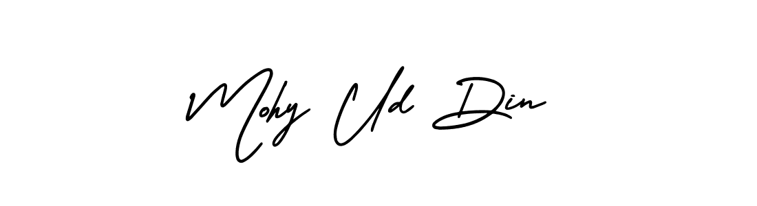 Make a beautiful signature design for name Mohy Ud Din. With this signature (AmerikaSignatureDemo-Regular) style, you can create a handwritten signature for free. Mohy Ud Din signature style 3 images and pictures png