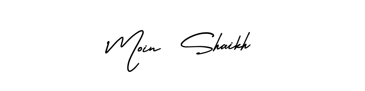 This is the best signature style for the Moin  Shaikh name. Also you like these signature font (AmerikaSignatureDemo-Regular). Mix name signature. Moin  Shaikh signature style 3 images and pictures png