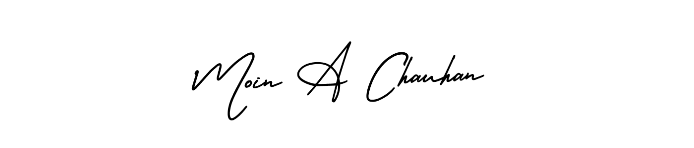 Similarly AmerikaSignatureDemo-Regular is the best handwritten signature design. Signature creator online .You can use it as an online autograph creator for name Moin A Chauhan. Moin A Chauhan signature style 3 images and pictures png