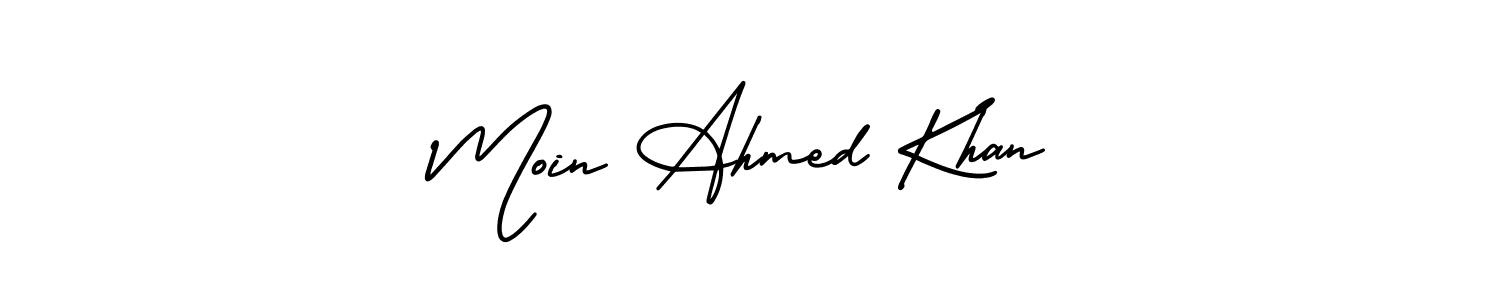 Create a beautiful signature design for name Moin Ahmed Khan. With this signature (AmerikaSignatureDemo-Regular) fonts, you can make a handwritten signature for free. Moin Ahmed Khan signature style 3 images and pictures png