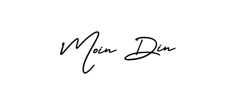 Use a signature maker to create a handwritten signature online. With this signature software, you can design (AmerikaSignatureDemo-Regular) your own signature for name Moin Din. Moin Din signature style 3 images and pictures png